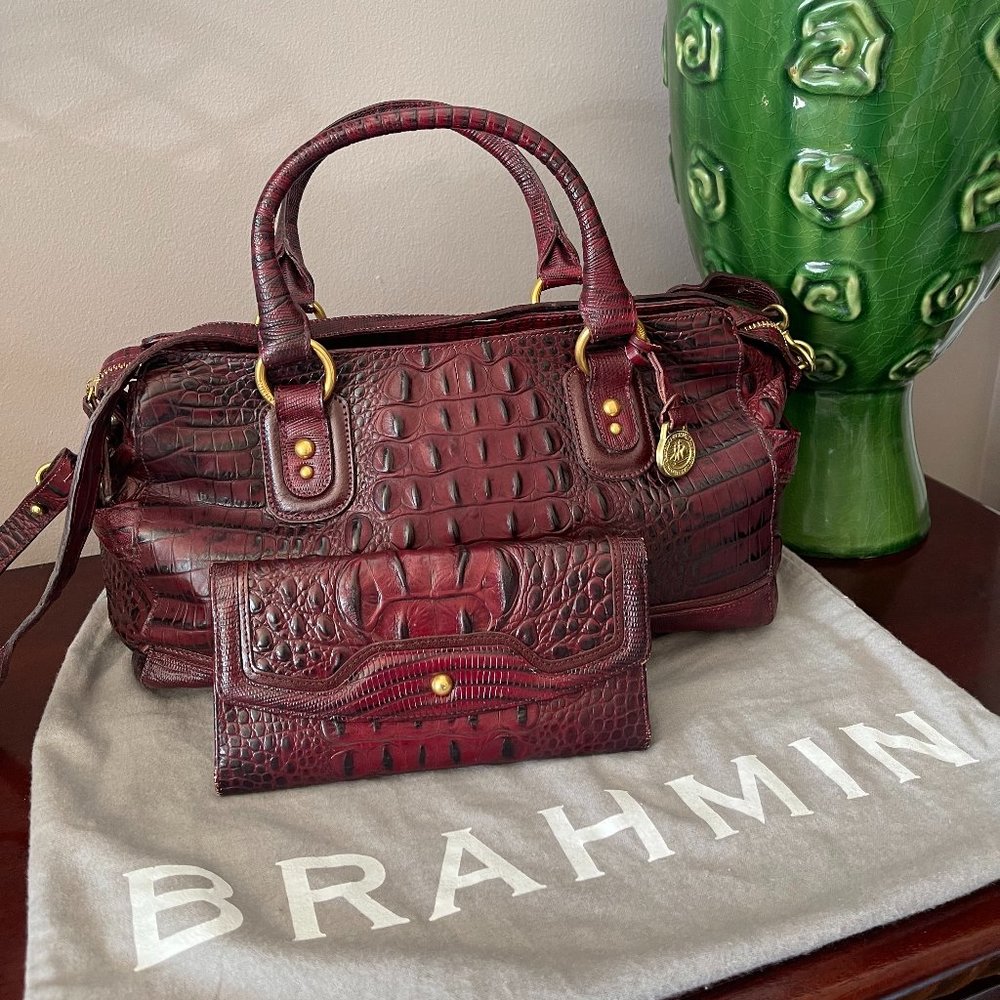 Brahmin Satchel w/ Checkbook Vintage